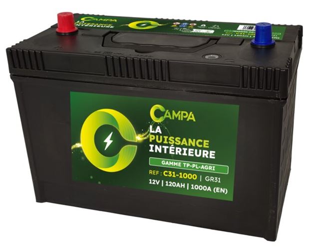 Image sur BATTERIE CAMPA-C31-1000 GR31 120AH 1000A(EN) Bornes centrales